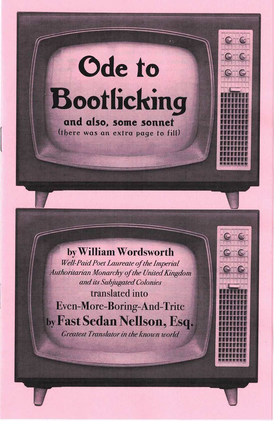 Wordsworth's "Ode to Bootlicking", Translated Into Even-More-Boring-and-Trite by Fast Sedan Nellson